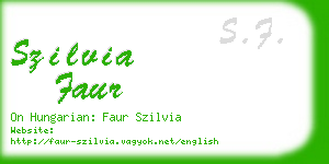 szilvia faur business card